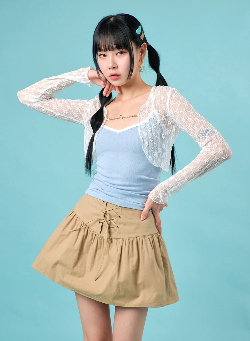 Floral Chained Cardigan IJ430 - Image 4