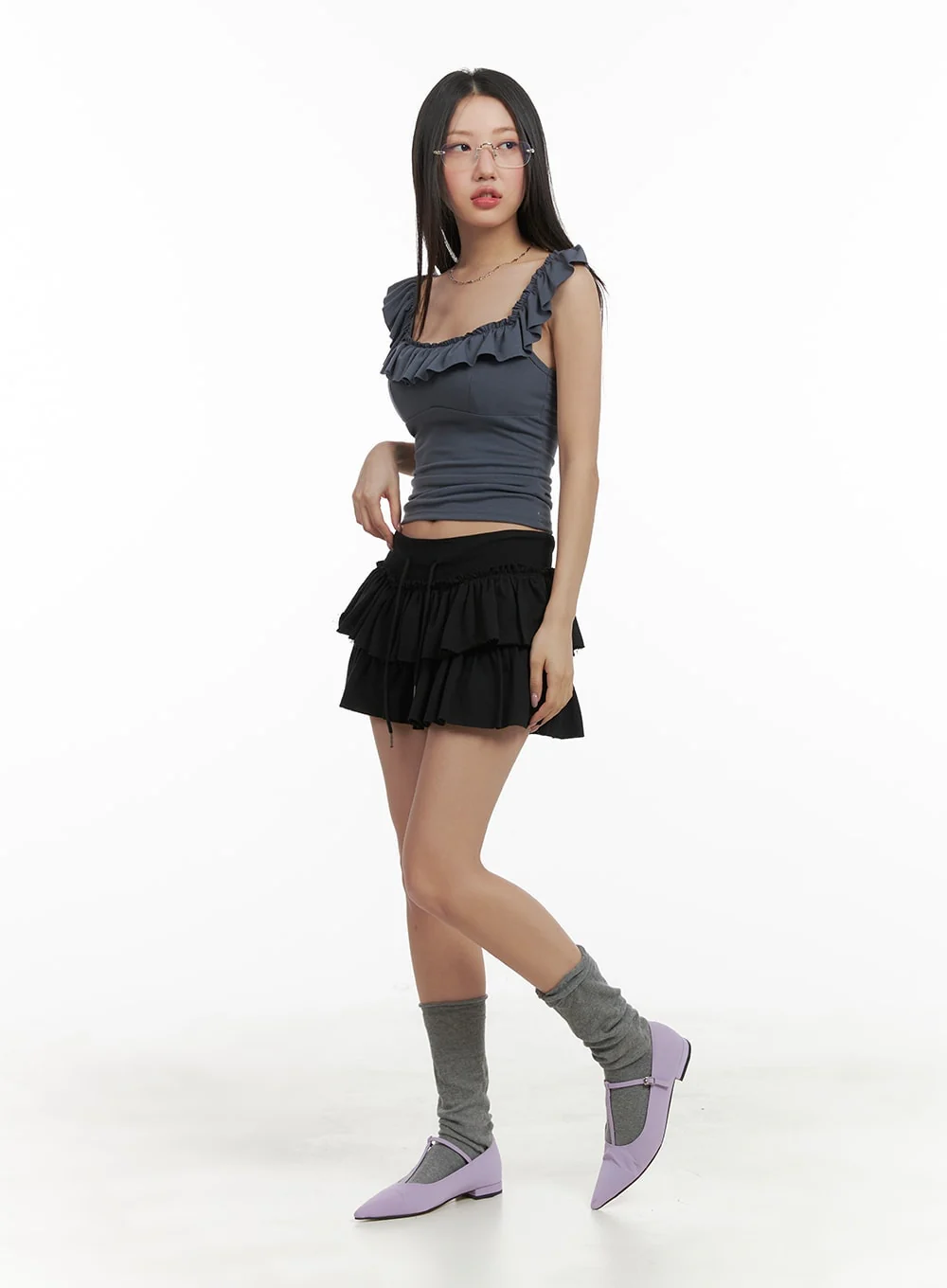 Frill Square Neck Sleeveless Top CA409 - Image 4