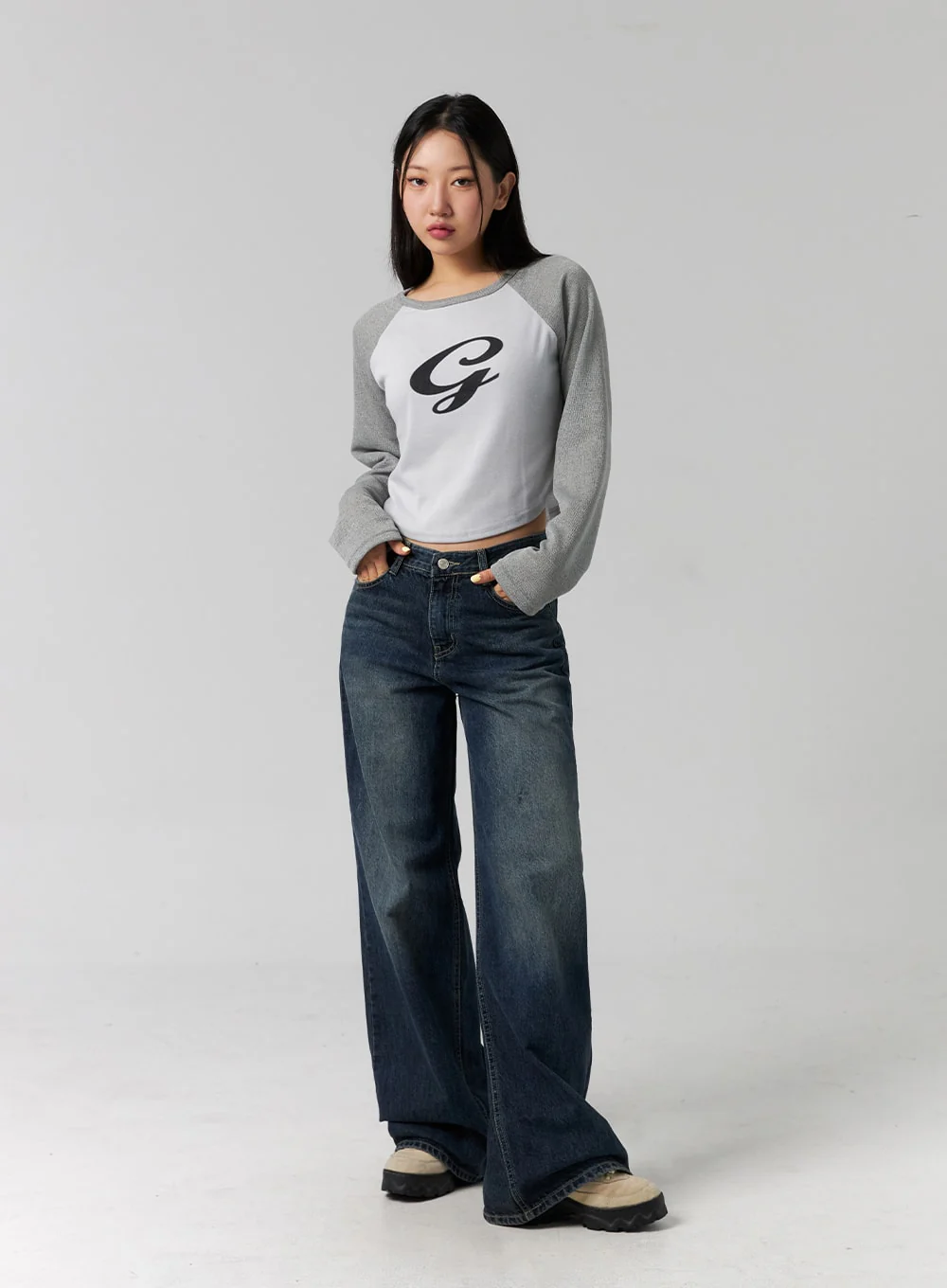Low Rise Washed Wide Jeans CG315 - Image 13