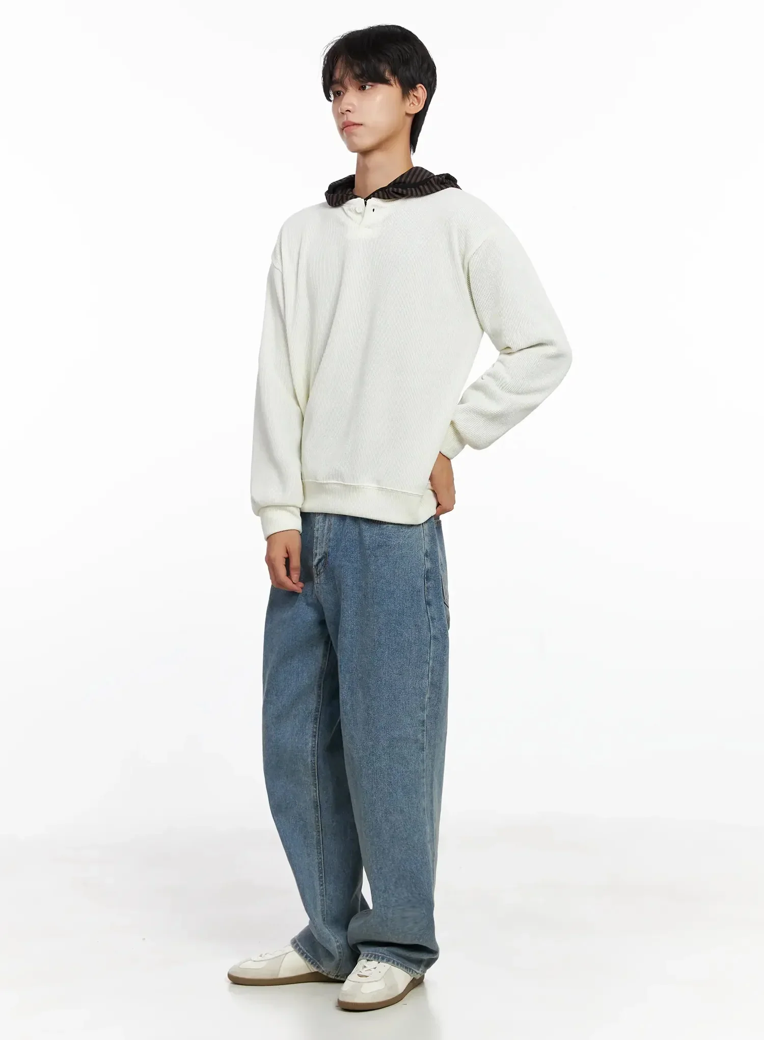 Men's Classic Blue Denim Jeans IO516 - Image 4