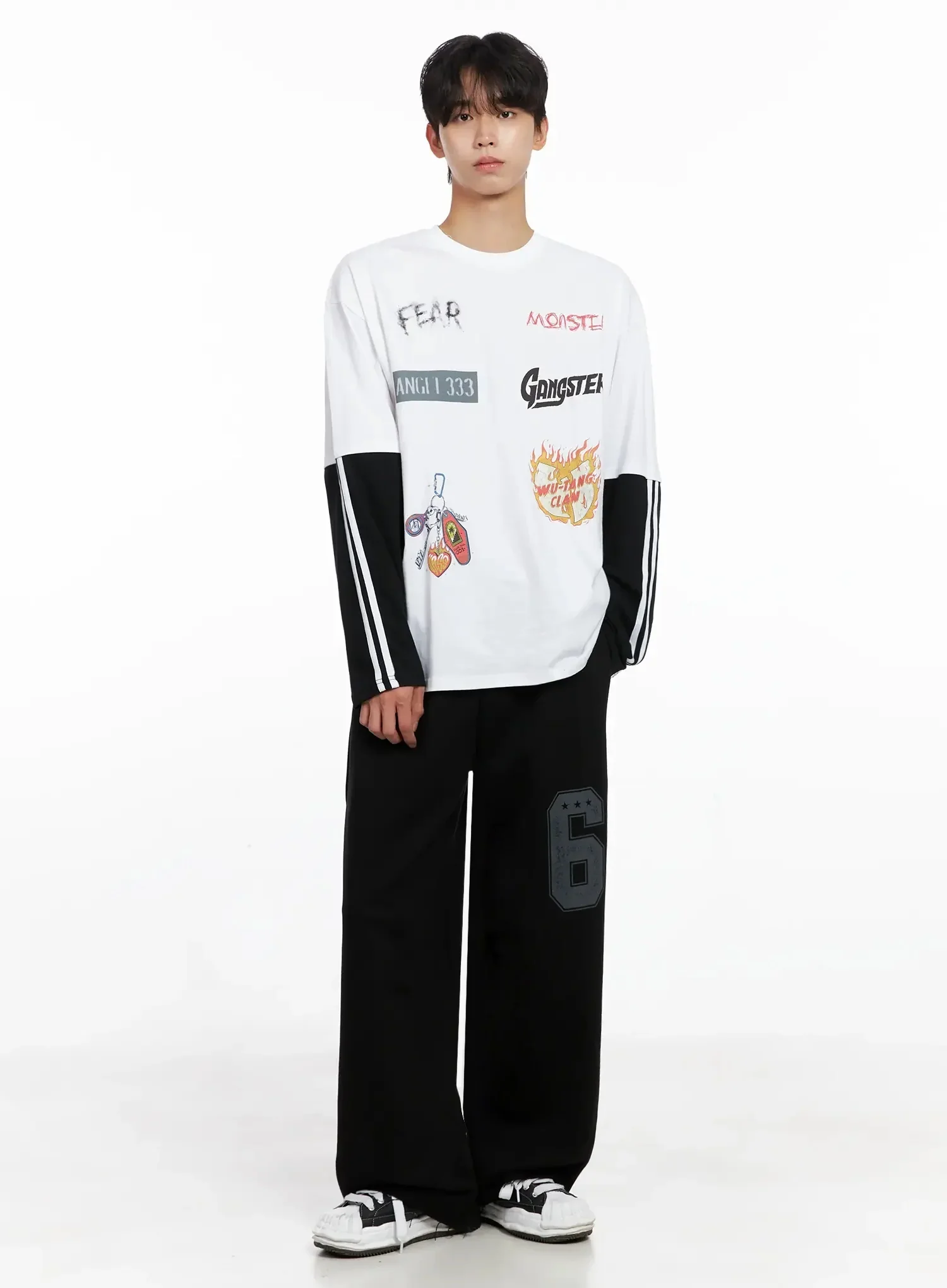 Men's Graphic Layered Long Sleeve Top IO516 - Image 10