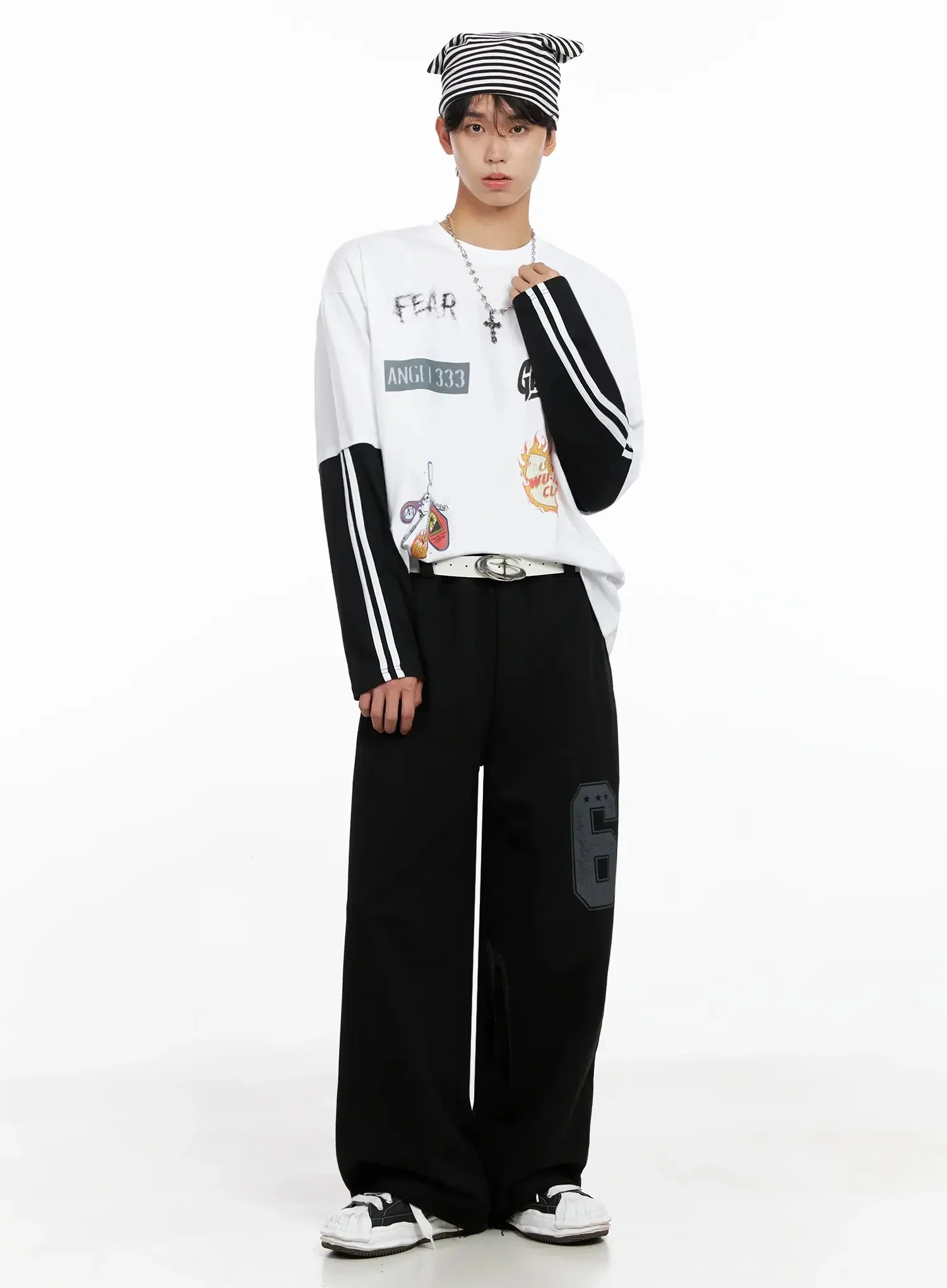 Men's Graphic Layered Long Sleeve Top IO516 - Image 14