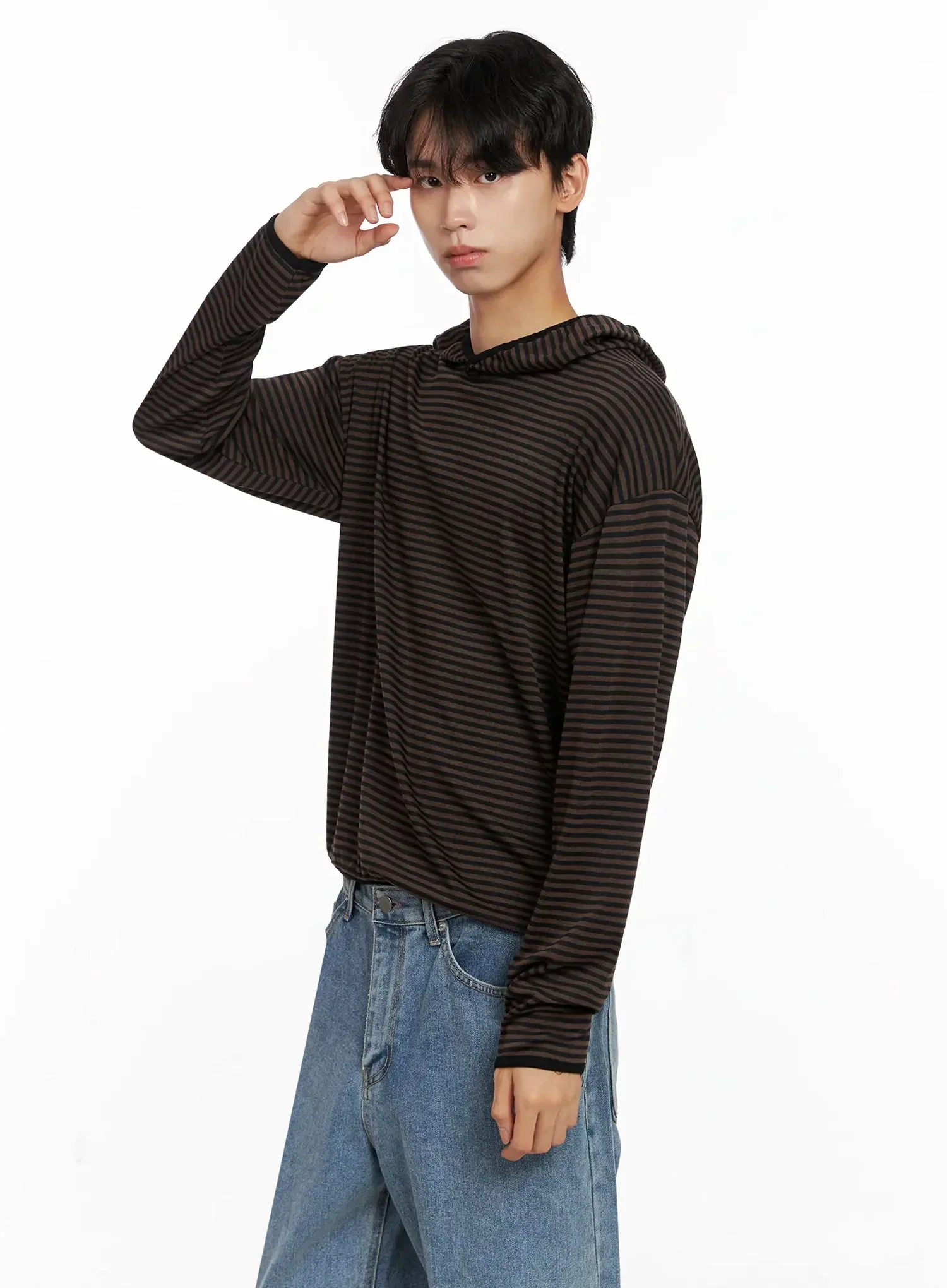 Men's Striped Hooded Long Sleeve IO516 - Image 11