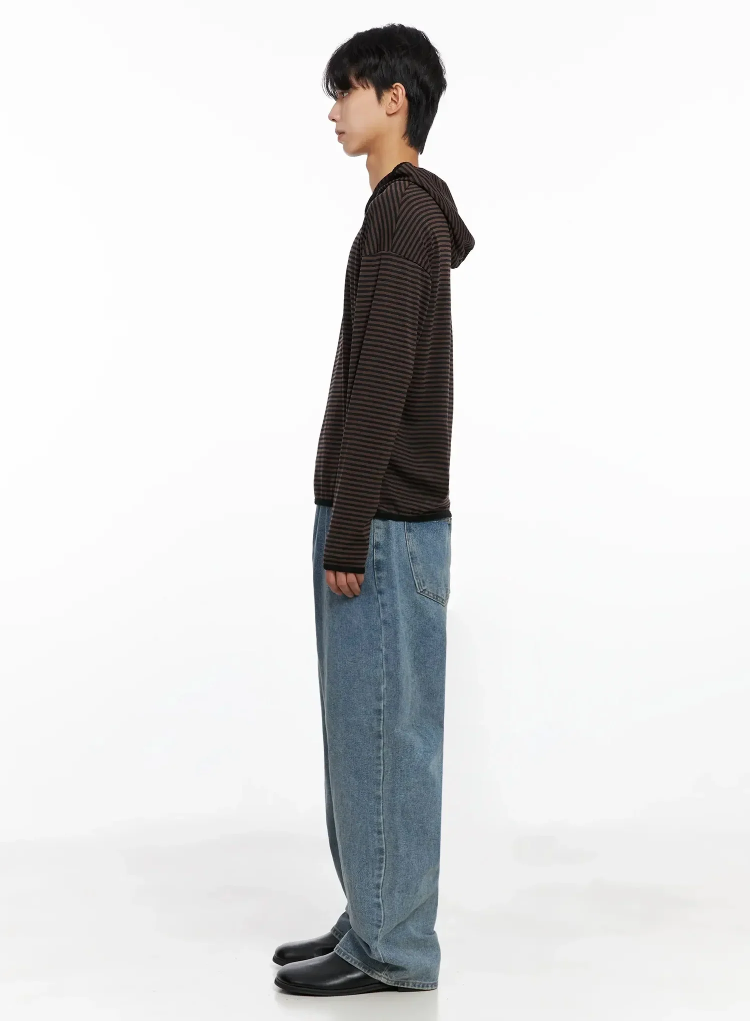 Men's Striped Hooded Long Sleeve IO516 - Image 7