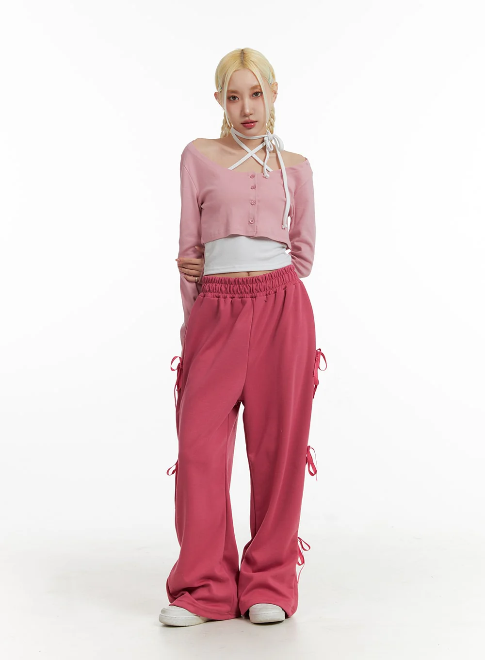 Solid Halter Bowknot Cami Top IF408 - Image 7