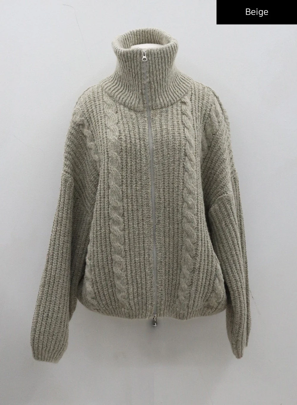 Twist Pattern Two Way Zipper Knit Cardigan CD20 - Image 8