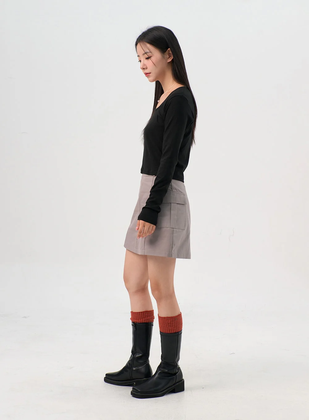 U-Neck Long Sleeve Top OS302 - Image 3