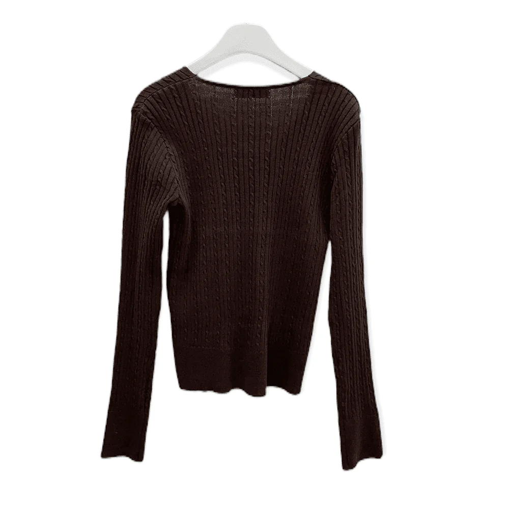 V Neck Cable Knit Top C2701 - Image 22