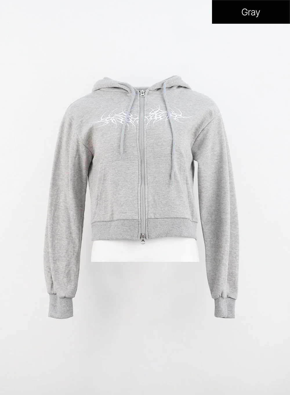 Zip-Up Graphic Crop Hoodie IN314 - Image 12